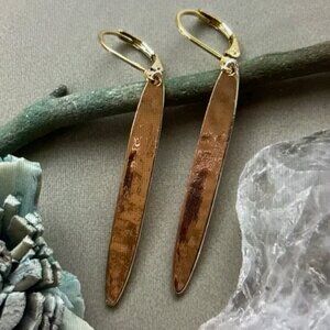 SUNDANCE Hammered Gold Artisan Crafted Dangle Earrings are New w/o Box!!